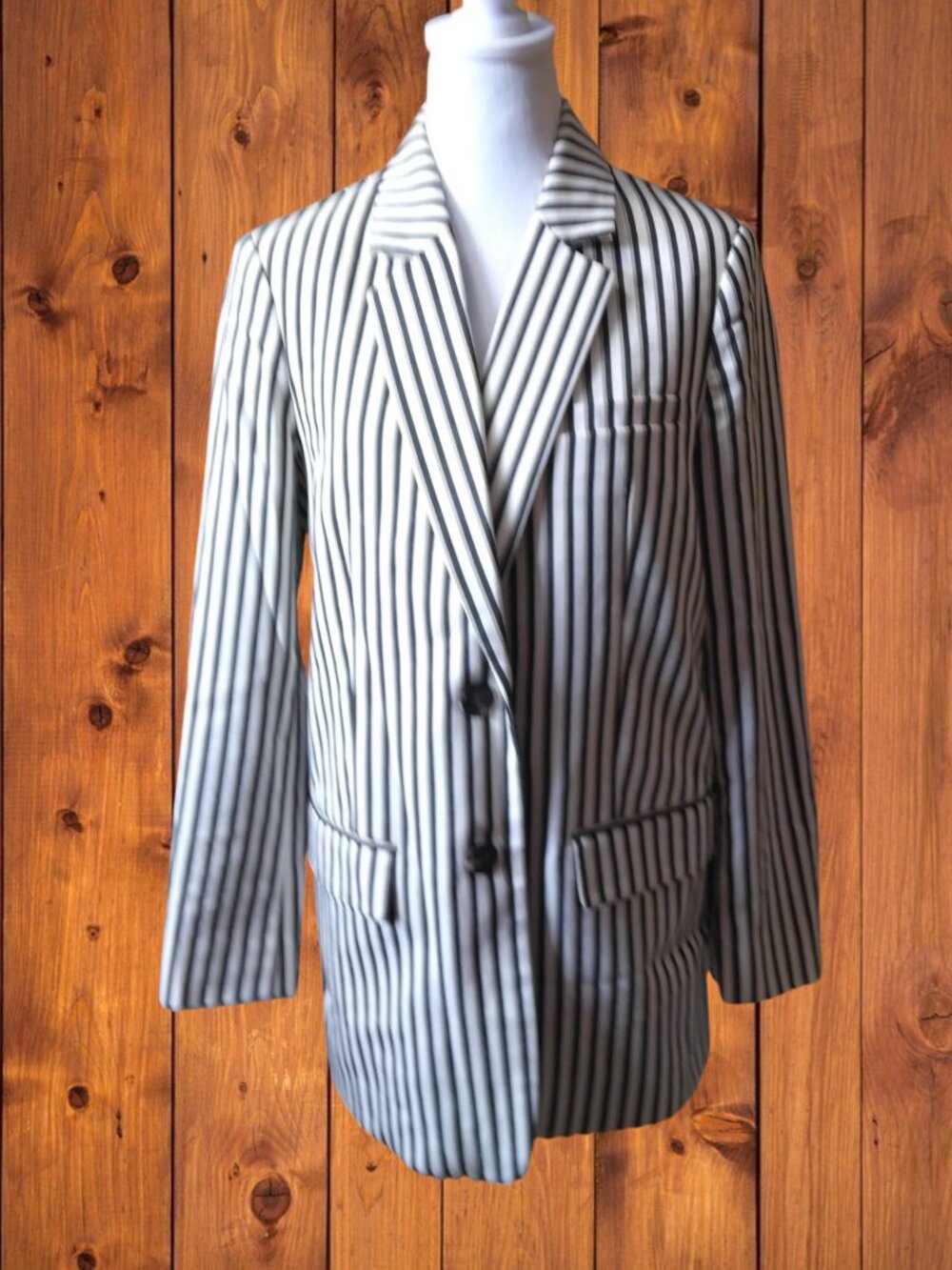 Everlane The Oversized Blazer Women's Size 4 Striped Classic Office Preppy